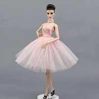 16 classic pink accessories lace princess tutu dress for barbie doll clothes party gown vestido baby 16 bjd dollhouse toy gift