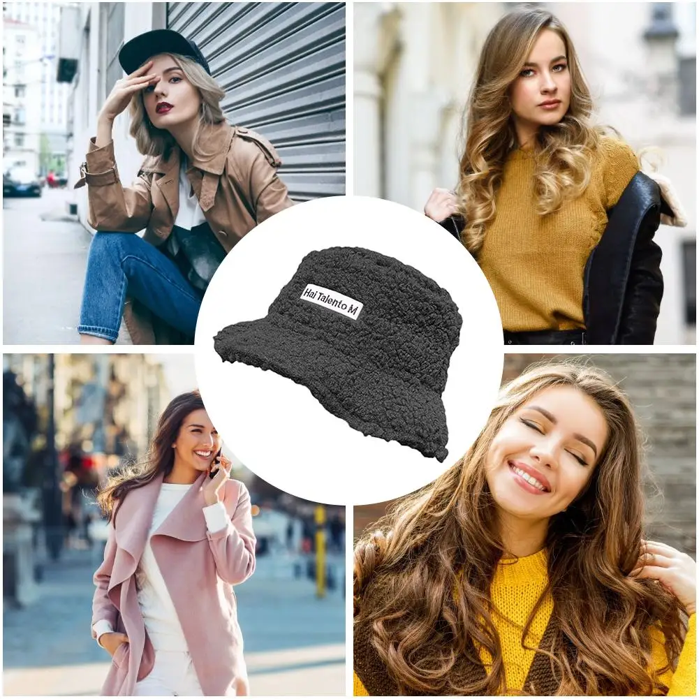 Зимняя шапка ведро из искусственного меха для женщин и девушек модная однотонная
