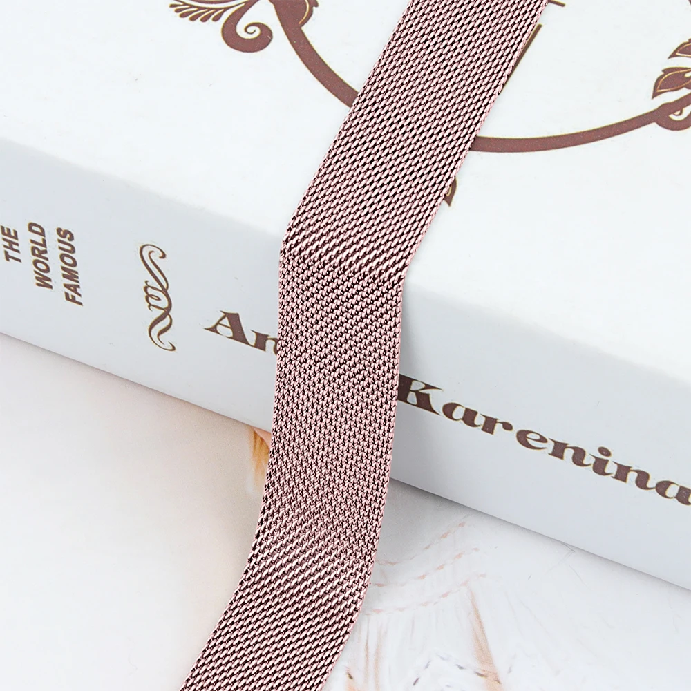Rose pink OULUCCI металлический браслет из нержавеющей стали для fitbit versa 2 ремешок на запястье сетка петля магнитный браслет аксессуары для fit bit Versa2 - Цвет: Rose pink