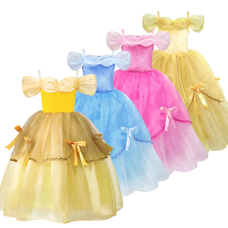 Костюм Золушки для косплея детское роскошное бальное платье Эльза Белль платья