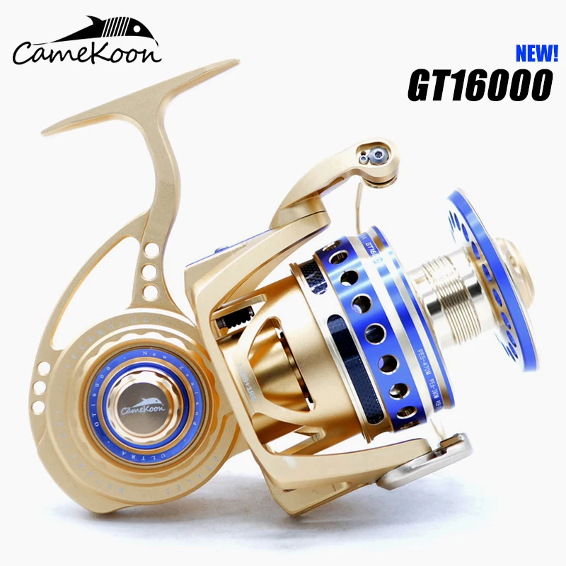 CAMEKOON Tuna Reel All Metal 30KG Carbon Drag Spinning Coil 12+1 Ball Bearings Fully Sealed Saltwater for Sea Big Game Fishing