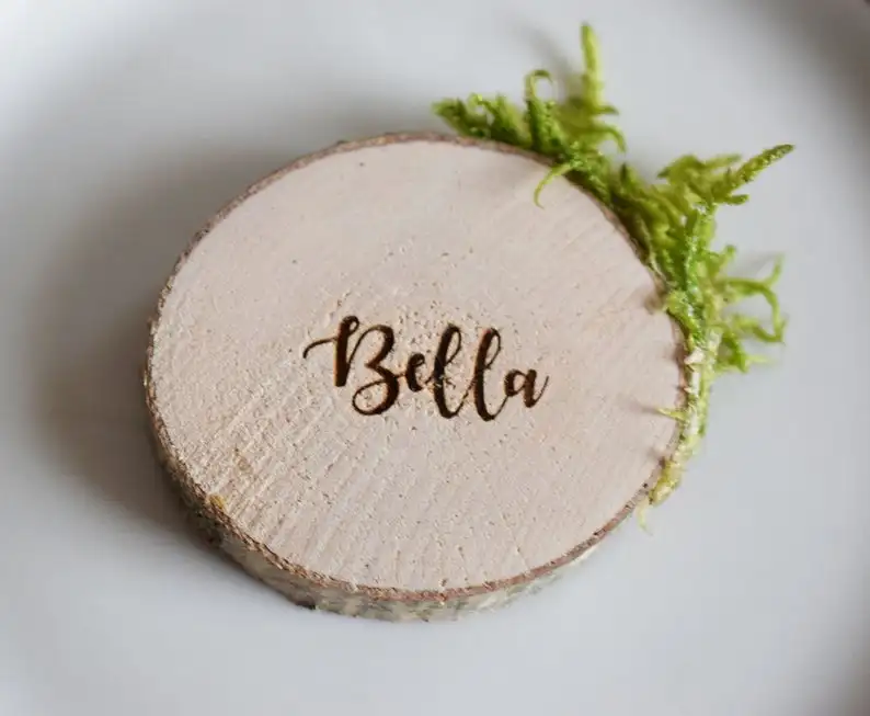 1 шт. кусочки дерева 4-6 см гравировка на дереве ломтики свадебное место названия