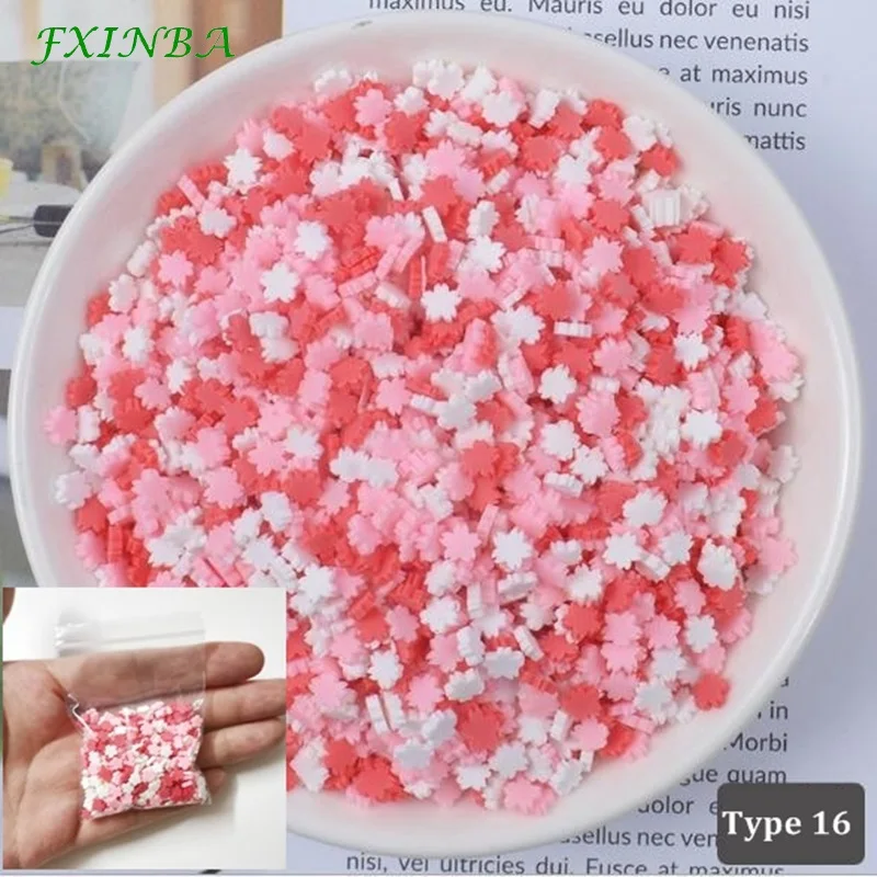 Type 16 FXINBA 10 г Fimo амулеты дополнение разбрызгивает слизь наполнитель пушистая клейкая масса Игрушки слизь Поставки аксессуары глина DIY ломтики торта десерт - Цвет: Type 16