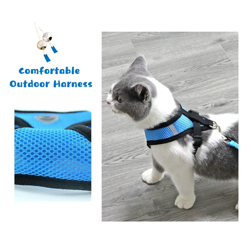 Шлейка-поводок для домашних животных Регулируемый жилет щенков и кошек сетчатая