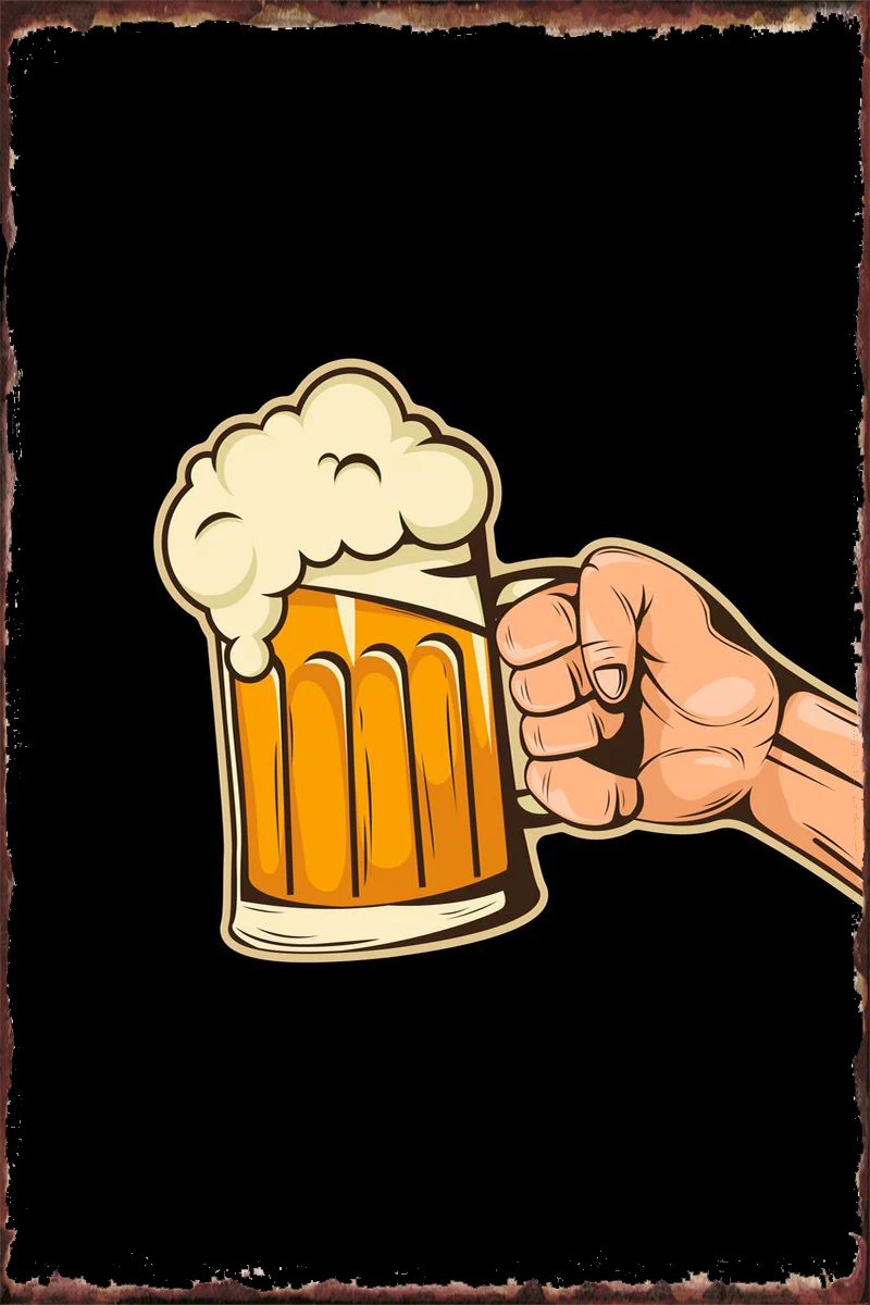 

Винтажный пивной металлический знак, жестяные таблички, Настенный декор, украшение для комнаты, ретро, винтажный стиль, для художественного...