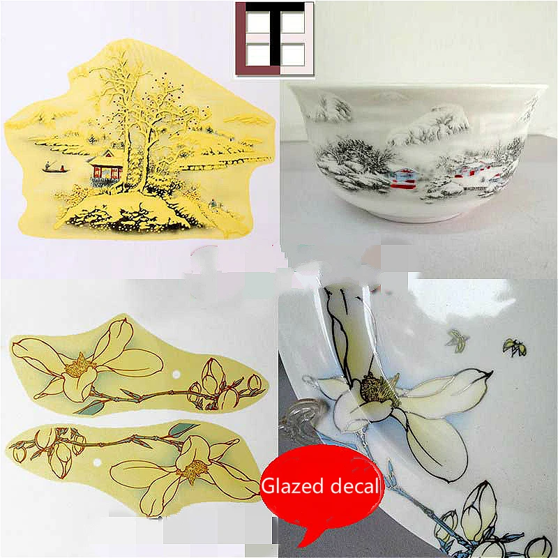 2 шт. керамическая глина глазурованная наклейка цветная бумага глазурь 800