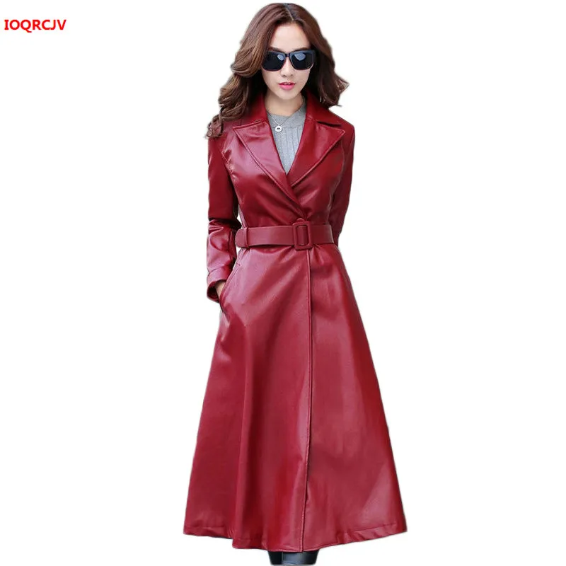 Женская зимняя куртка из искусственной кожи толстая длинная с длинными рукавами