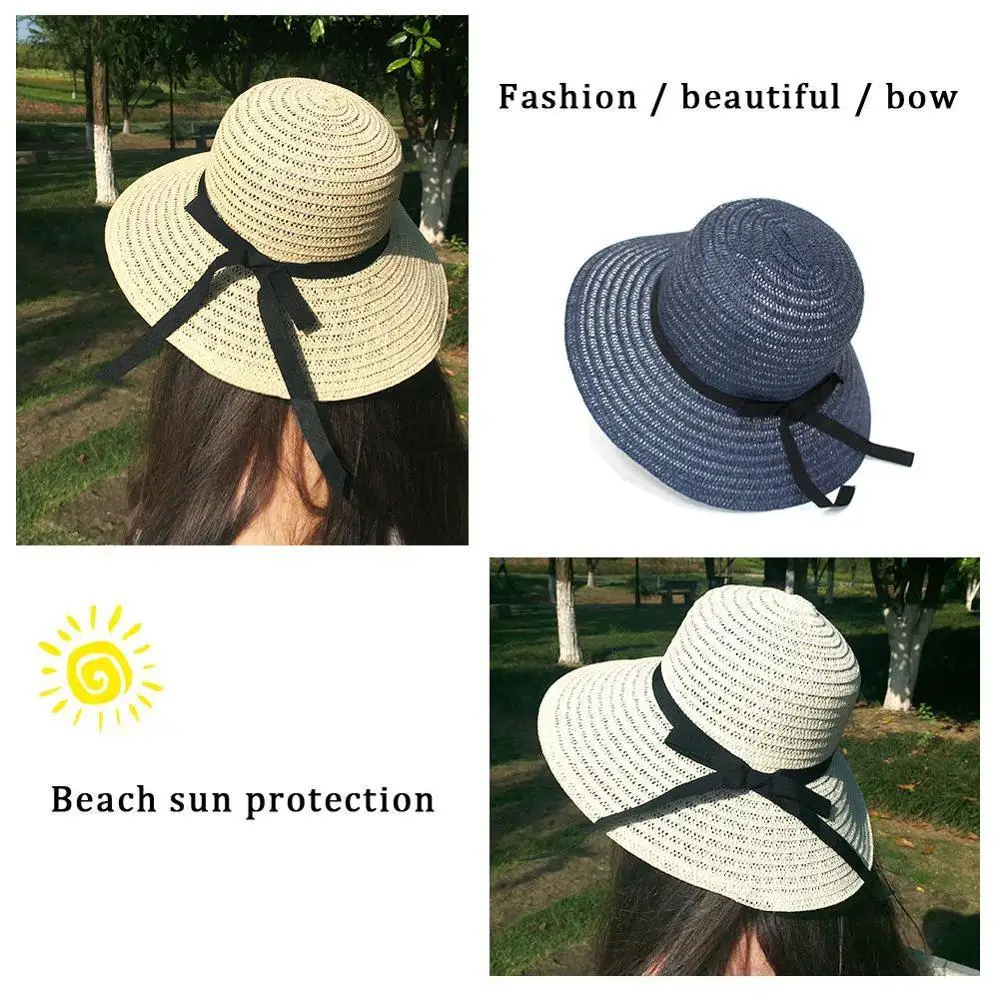 Летняя соломенная шляпа с широкими полями|Женские пляжные шляпы| |