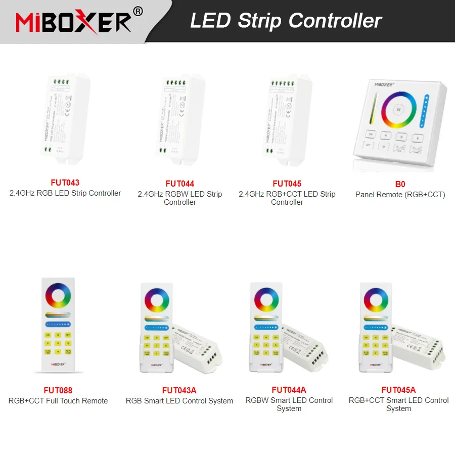 Контроллер Miboxer RGB/RGBW/RGB + CCT для светодиодных лент сенсорная панель 2 4 ГГц