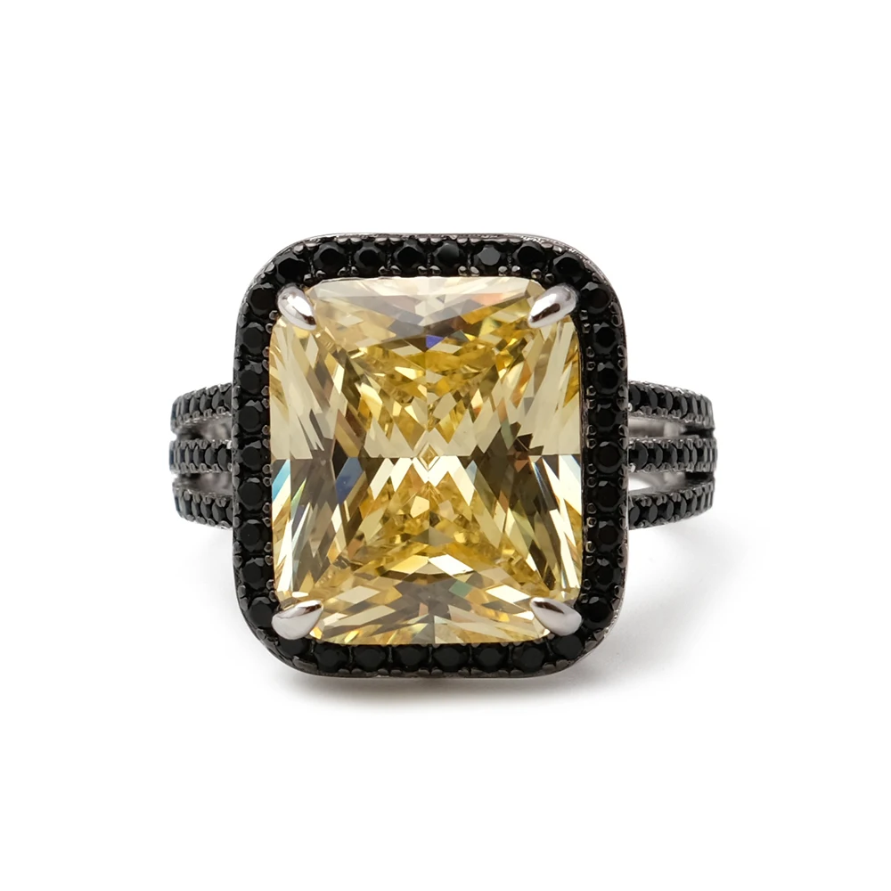 Бутик аморита Роскошные ювелирные изделия огранка подушки цитрин драгоценный