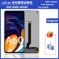 6 3 original super amoled lcd display for samsung galaxy a60 m40 a606 lcd display touch screen digitizer assembly with frame