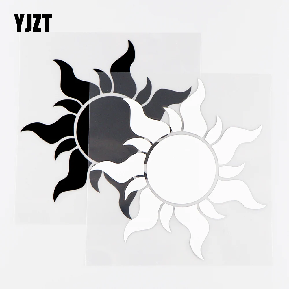 

YJZT 14.2X14.5CM Personality Sun Vinyl Decals Car Window Car Sticker Art Decoration Black / Silver 10A-0240