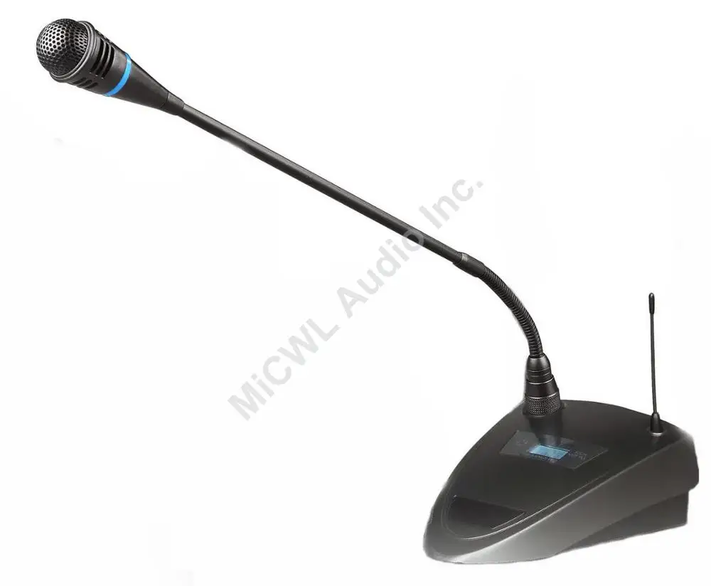 Микрофон беспроводной MiCWL Professional Audio с 400 каналами, 4 настольными гусиничными микрофонами, металлическим ручным радио-беспроводным системой в комплекте.