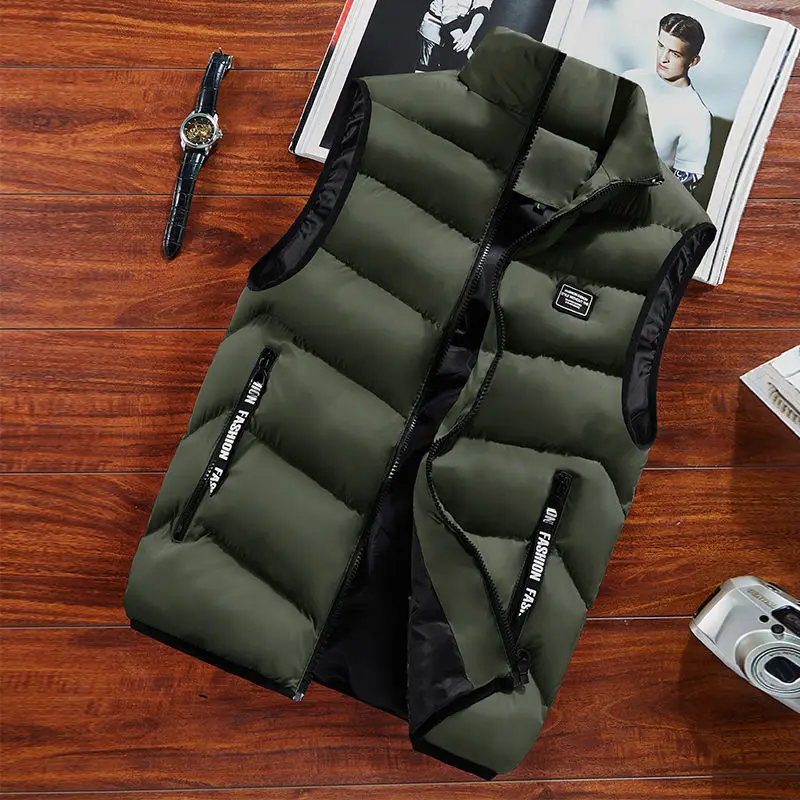 

Fashion Mens Jacket Sleeveless Vest Winter Thermal Vests Casual Coats Male Cotton Men's Vest Men Thicken Waistcoat 8XL Y633