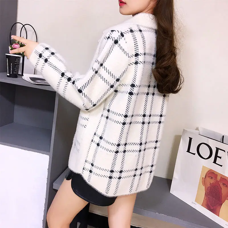 

Autumn/winter New Style Mink Velvet Coat Loose Women's Short Slimming Cardigan Women Thick Mink Fur