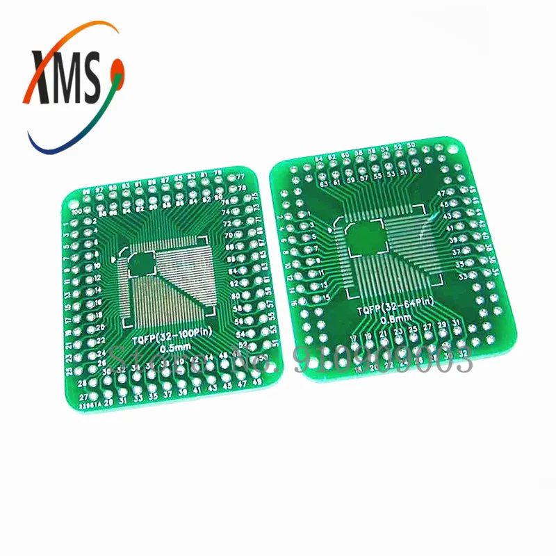 5PCS FQFP TQFP 32 44 64 80 100 LQFP to DIP Transfer Board Pin Pitch Adapter | Integrated Circuits