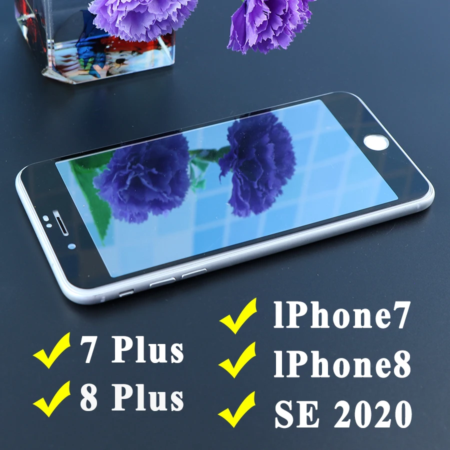 Стекло для iphone se 2020 8 plus 7 защита экрана зеркальное стекло 7plus 7p p армированное