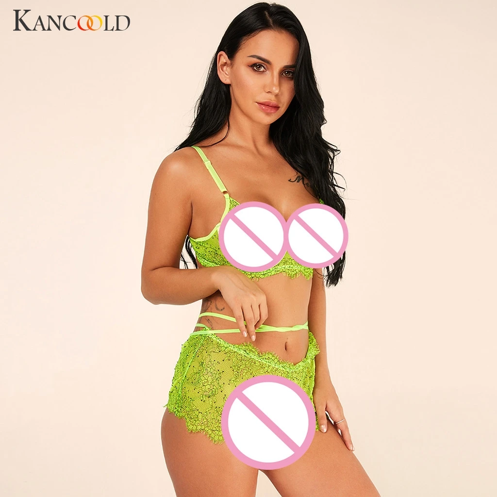 KANCOOLD new french style sexy ultra-thin floral lace underwear unlined beauty back bra sets | Женская одежда