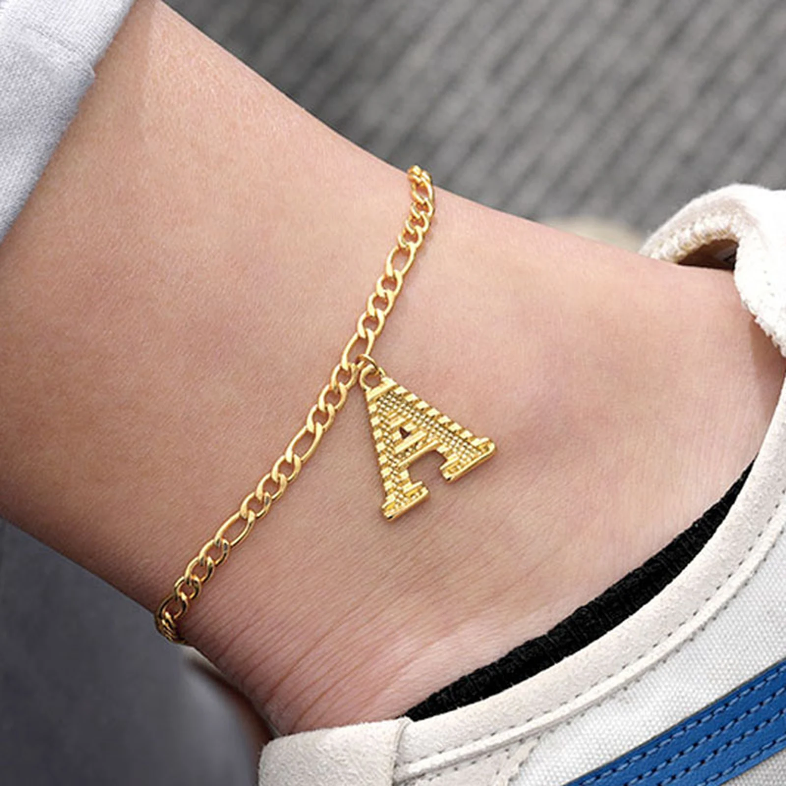 

Fashion Anklets Gold Color Capital Alphabet Anklet Bracelets For Women Girl Summer Charm Barefoot Leg Chain Foot Decoration Gift