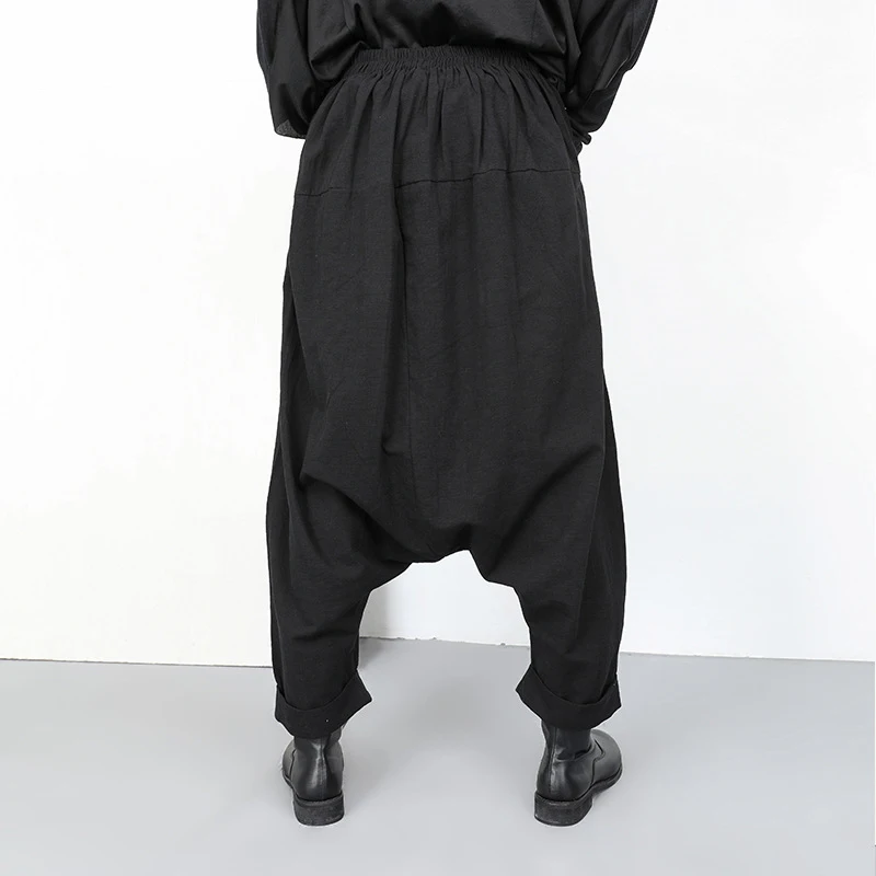 [EAM] Новинка 2021 года Сезон весна осень Длинные свободные брюки с высокой