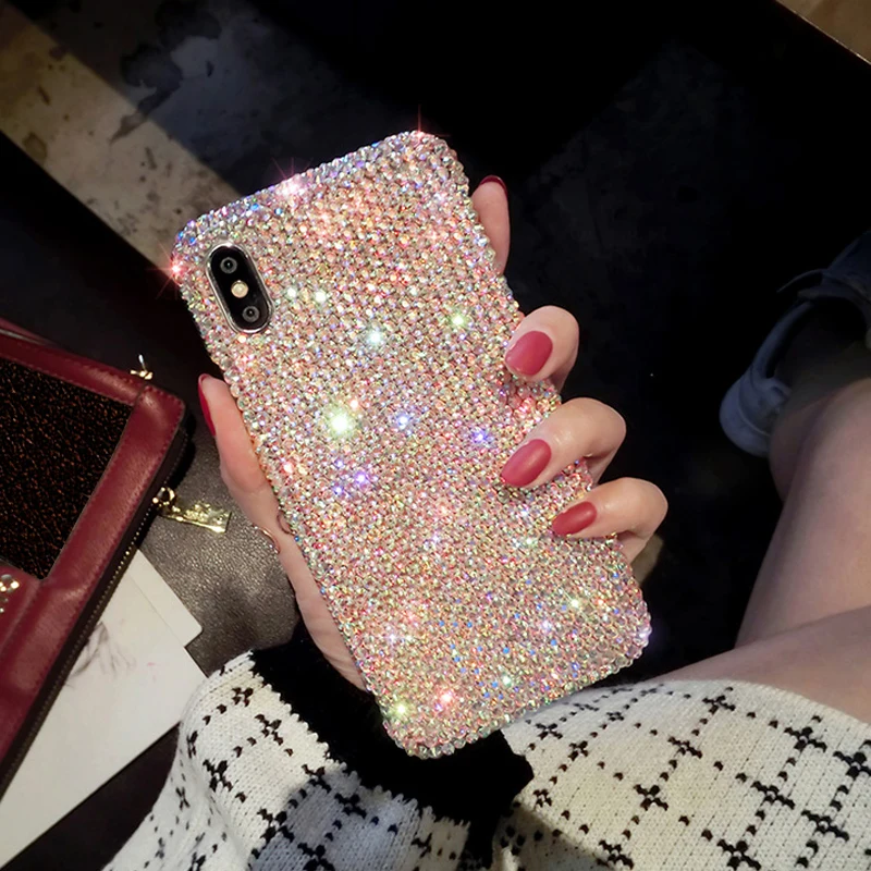 Модный Цветной Алмазный Роскошный Стразы чехол для iPhone 5S 6 6S 7 8 Plus X XS XR 11 Pro XS Max чехол Блестящий женский чехол