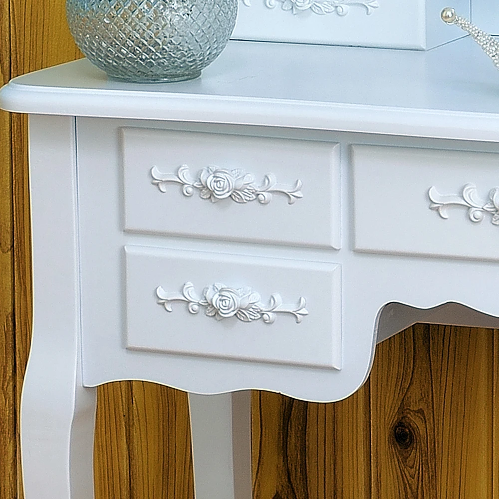 

US WarehouseFoldable 3 Mirrors with 7 Drawers Dressing Table White