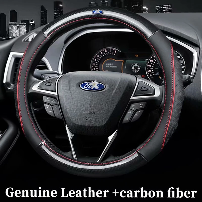 

Чехлы на руль из углеродного волокна, 38 см, для Ford Fiesta MK7 ST 2009-2016, Ford Focus 4, 2019, 2020, mk4
