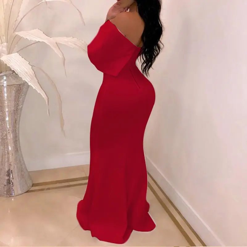 Сексуальное платье с открытыми спиной Mermaid/Русалка Макси в винтажном стиле С