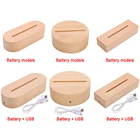 3D деревянный акриловый держатель лампы LED квадратный круглый Угловой USB Ночной светильникподставка для дисплея акриловый светильник аксессуары