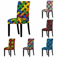 colorful weaving pattern elastic chair cover full inclusive seat cover banquet hotel home decoration dining table chair case