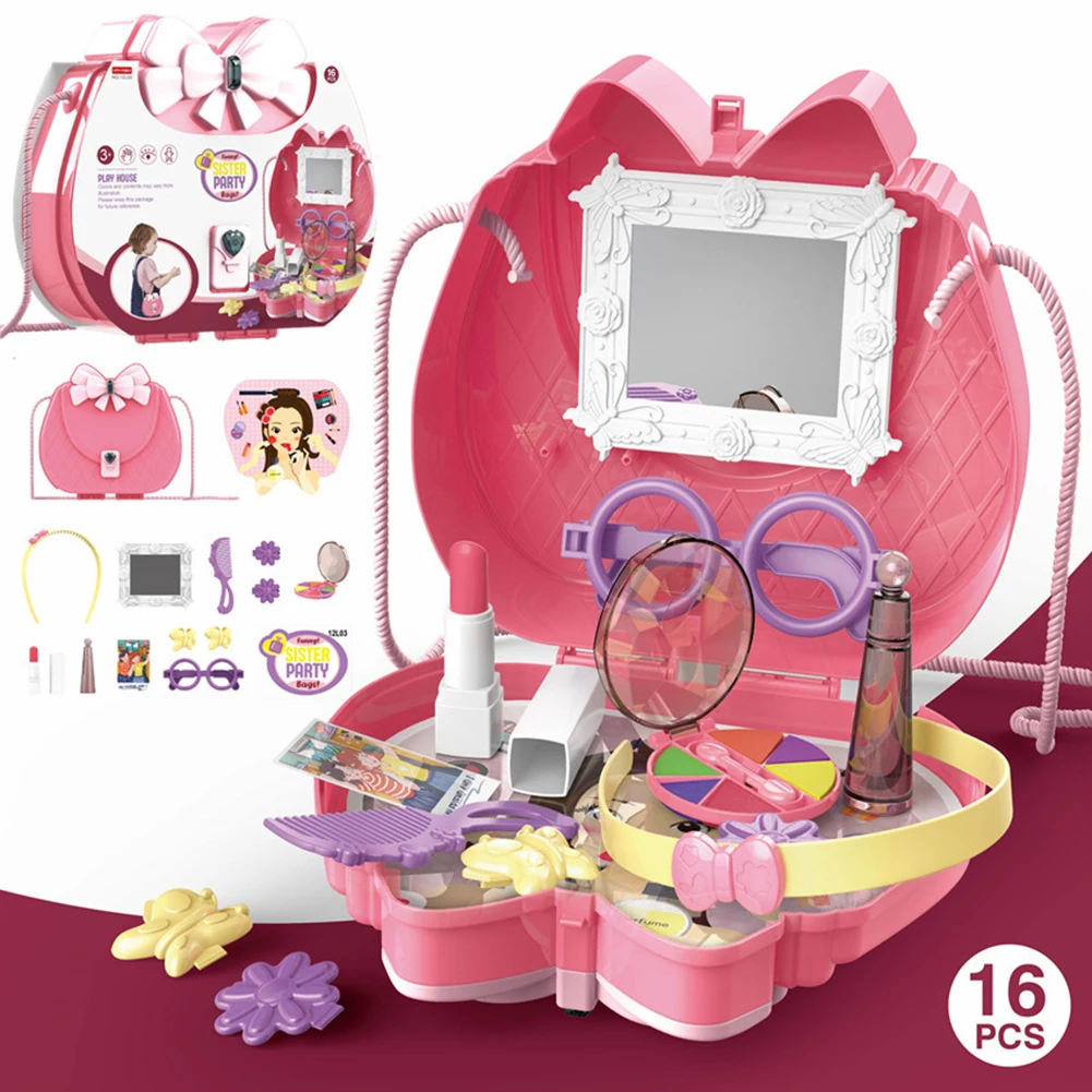

Детские игрушки для макияжа для девочек, комплект для ролевых игр, обучающая игрушка Монтессори, одевание, косметика, принцесса, Парикмахер...