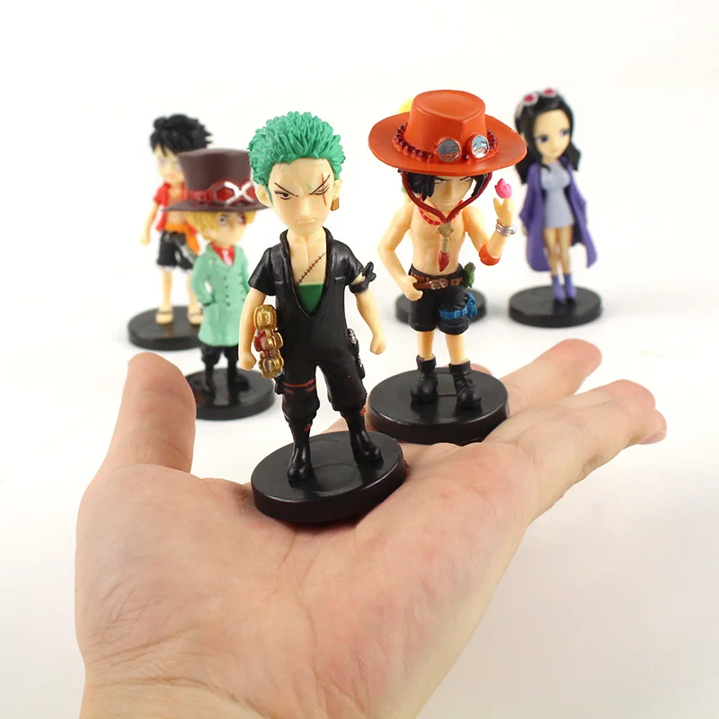 

6pcs/set 8cm Anime Mini Toys Luffy Sanji Boa Hancock Ace Roronoa Zoro PVC Model Figure Dolls