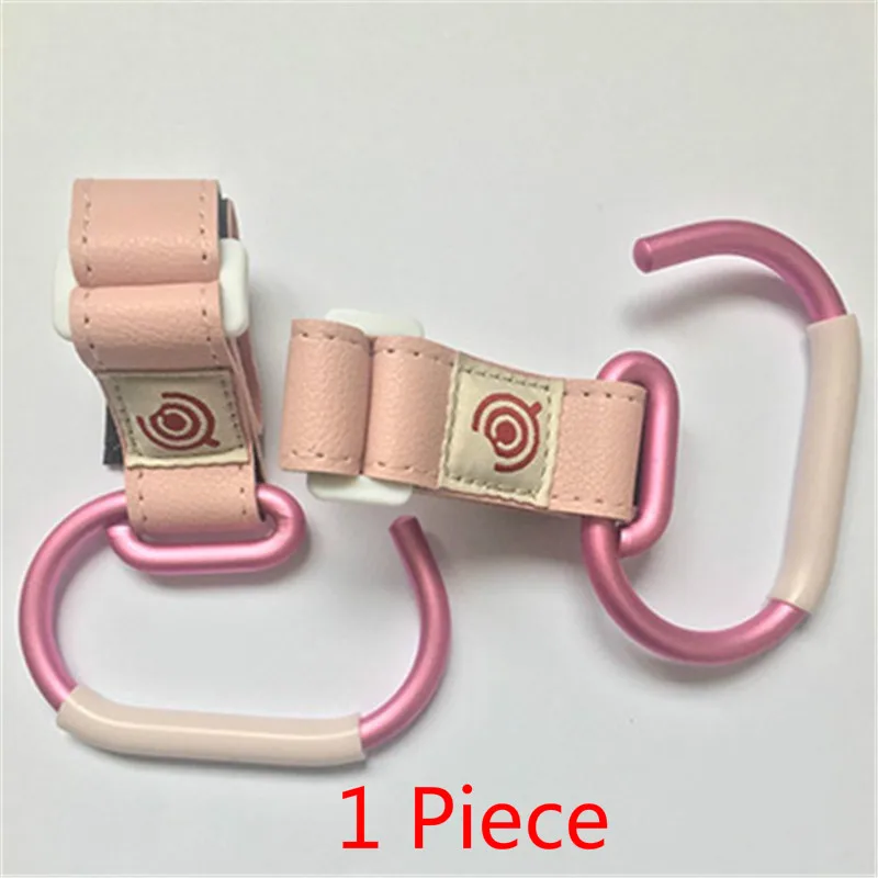 08Rose 1 шт. крючки для детской коляски детская коляска подвеска для коляски карабин хозяйственная Сумка зажим вращающийся крючок с ремешком и крючком - Цвет: 08Rose