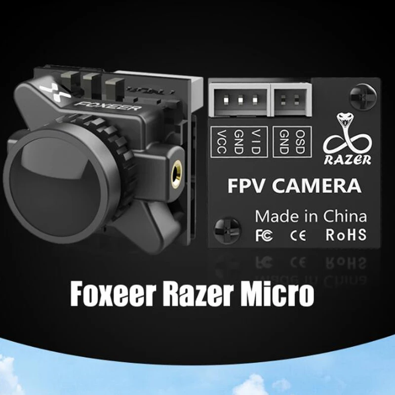 Спортивная камера Foxeer Razer Micro 1200TVL FPV переключаемая PAL NTSC объектив 1 8 мм 4ms задержка