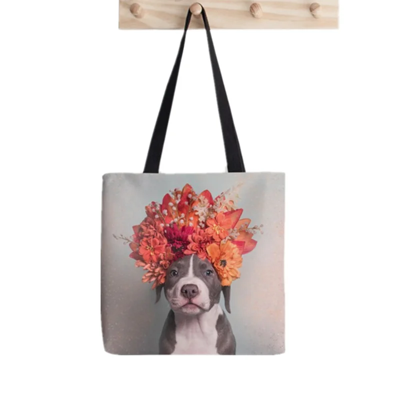 

Women Shopper bag flower power Davy Printed Kawaii Bag Harajuku Shopping Canvas Shopper Bag girl handbag Tote Shoulder Lady Bag