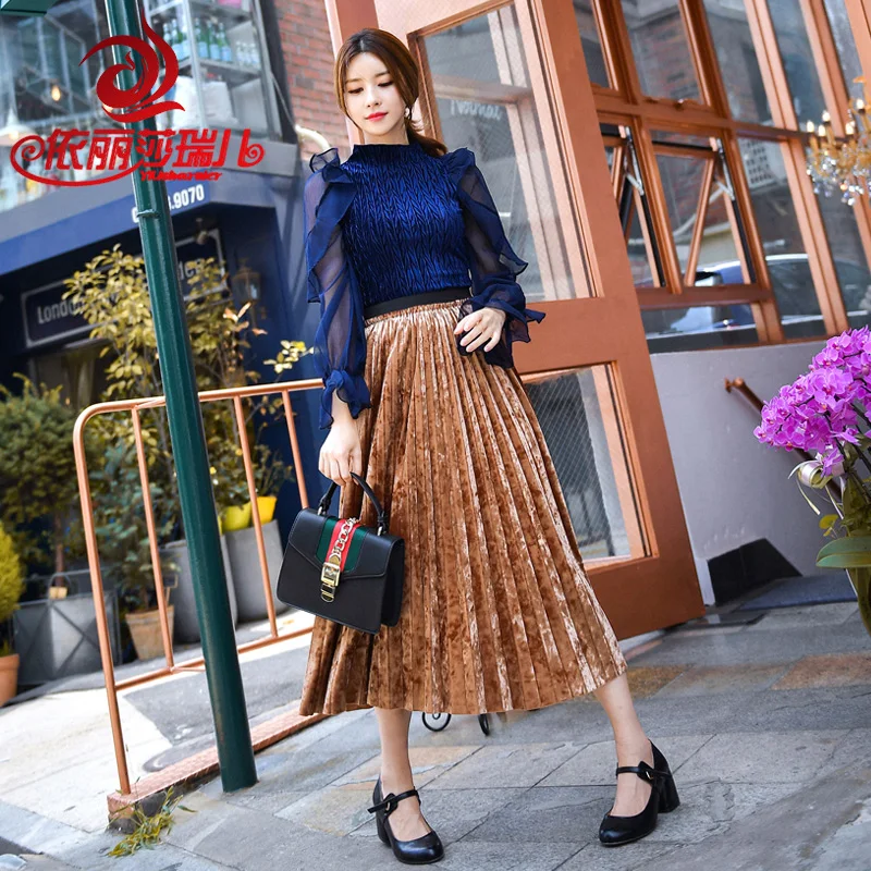 Блузка женская прозрачная из сетчатой ткани с длинным рукавом|chiffon blouse|shirt rufflefold