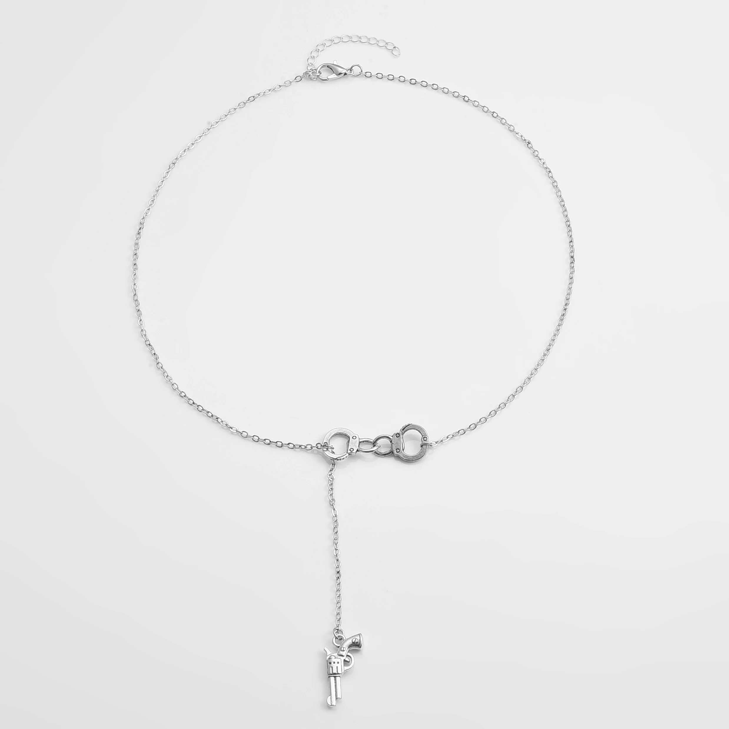 

Alloy Handcuffs Machine Gun Lasso Pendant Necklace Banquet friendship gift