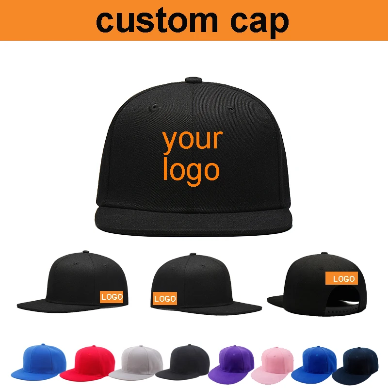 Оптовая продажа 50 шт высокое качество вышивка логотипа плоские поля snapback Кепка