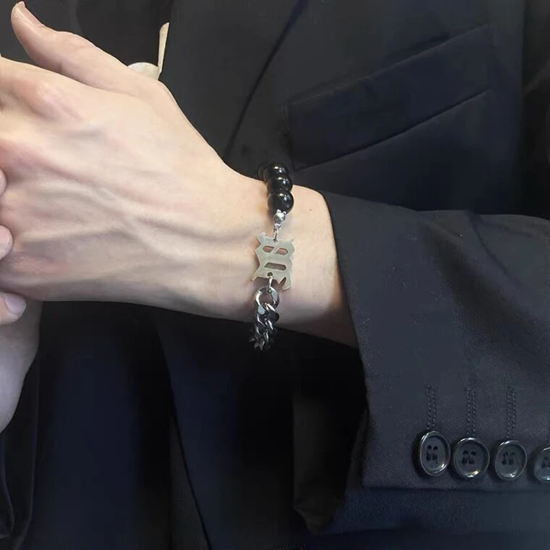 

2021 New Trendy Pearl Chain Bracelet for Men Imitation Pearl Stainless Steel Cuban Chain Bracelet Jewelry Gift
