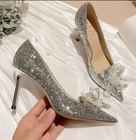 sexy dress wedding dress pointed crystal wedding shoe bridal party shoes not tired feet new pointed toe high heels stiletto shoe