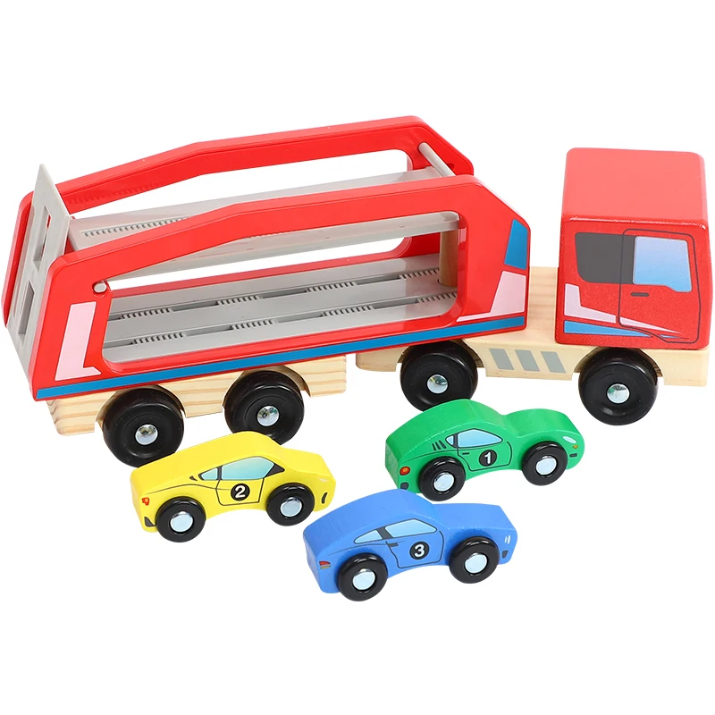 Деревянный двухслойный грузовик игрушечный транспортер имитация игрушечного