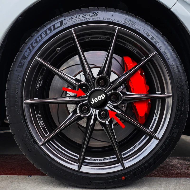 4pcs Car Logo Tire Center Hubcaps Auto Wheel Badge Hub Cover Sticker Accessories For Jeep Wrangler Renegade Compass Liberty JKU |