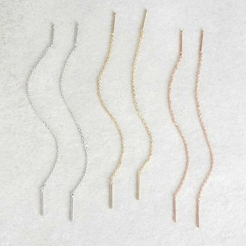 

Heigh Quality Line Ear Threader Earrings Thread Dangle Chain Pull-through Wire Earrings For Ladies