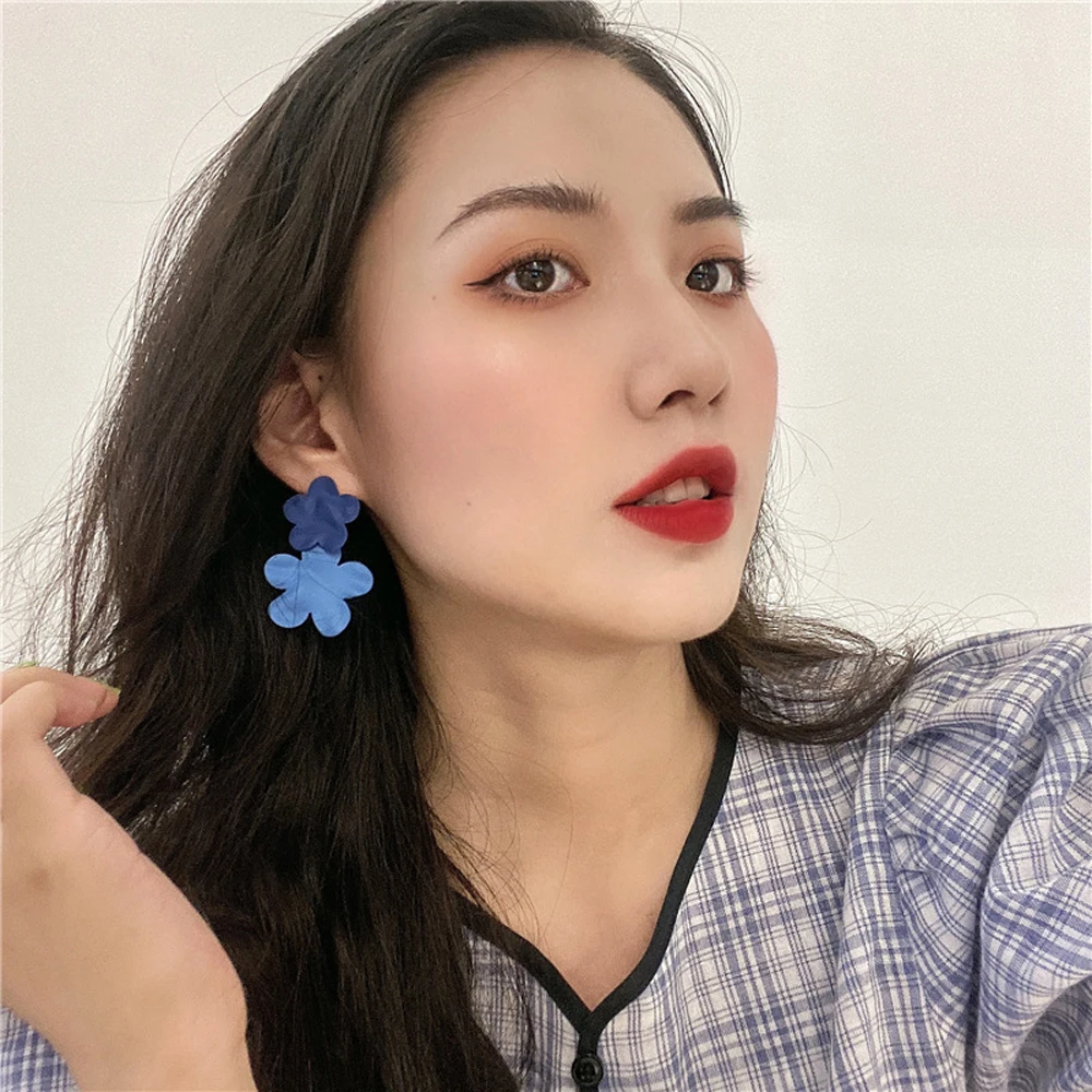 

Han Edition Earrings Style Temperament Contracted Fashion INS Flowers Stud Earrings Women's Personality Cute Romantic Gift