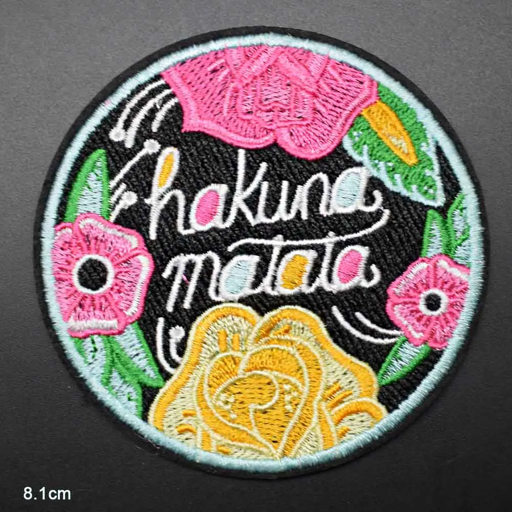 hakuna hua Hello Letters панк железная заплатка для одежды женская вышитая нашивка наклейки для одежды - Цвет: hakuna hua