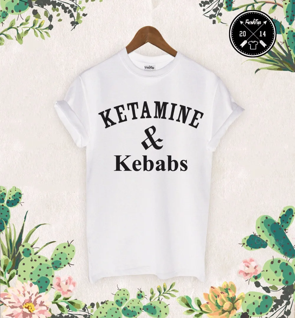 

Ketamine & Kebabs T shirt Cocaine And Caviar Protein Shakes Pizza Unicorn Dope Unisex T-Shirt More Size and Colors-A945