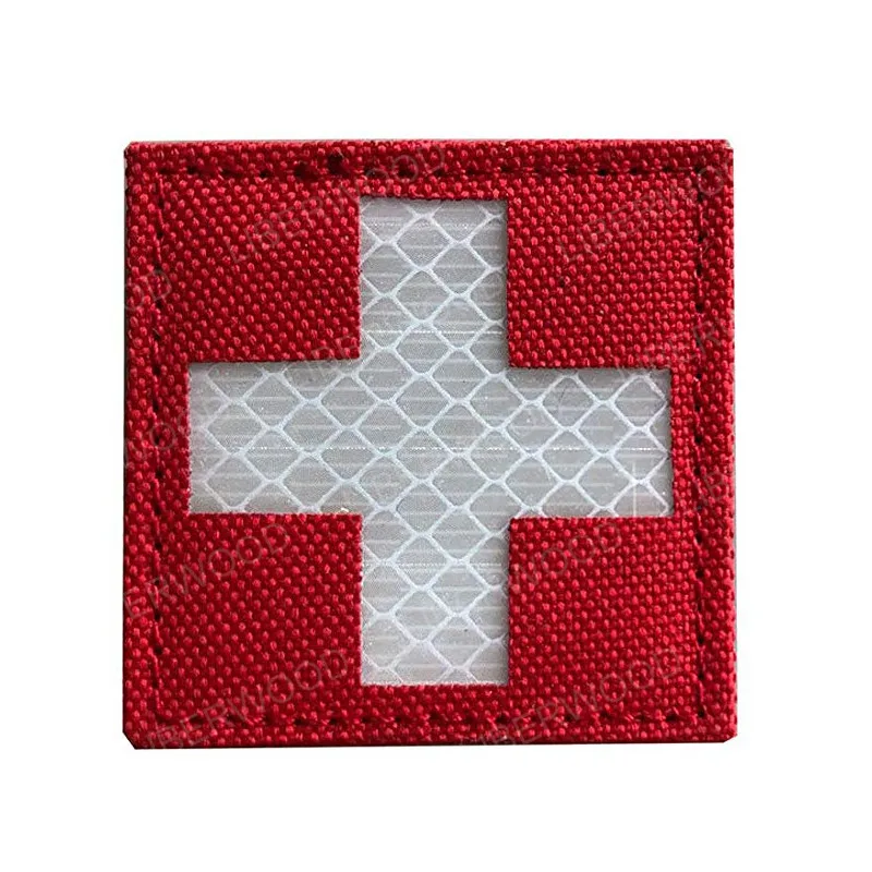 Светоотражающий медицинский Красный Крест EMS EMT MED тактическая нашивка инфракрасная IR Первая помощь Военная нравственная повязка на руку застежка-крючок Поддержка 2 дюйма - Цвет: 6