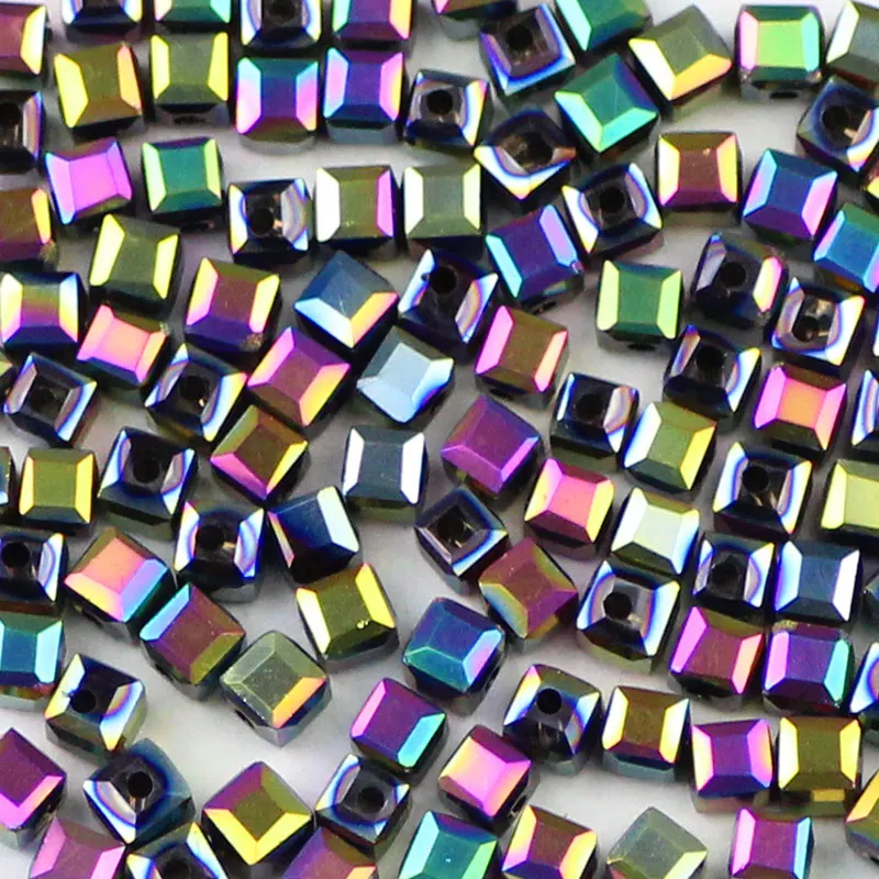 Multicolor PEOOPLE покрытие AB 100 шт./лот 3 мм квадратный ручной работы DIY австрийский кристалл стеклянные свободные разделительные бусины для изготовления ювелирных изделий Аксессуары - Цвет: Multicolor