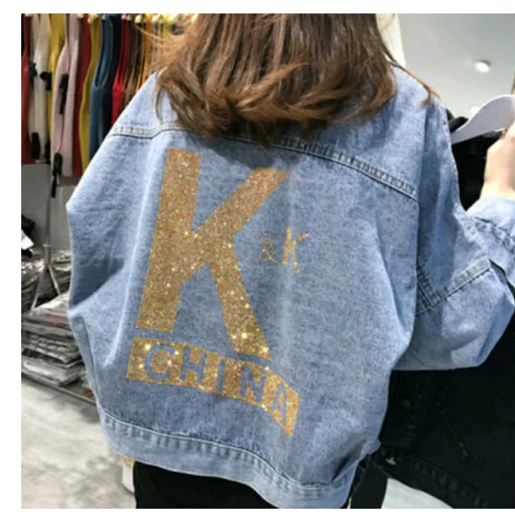 

2021 spring new denim jacket fashion western style loose and thin coat all-match long-sleeved denim short jacket top