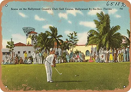 Course, Hollywood By-the-sea, Vintage Rusty Look Wall